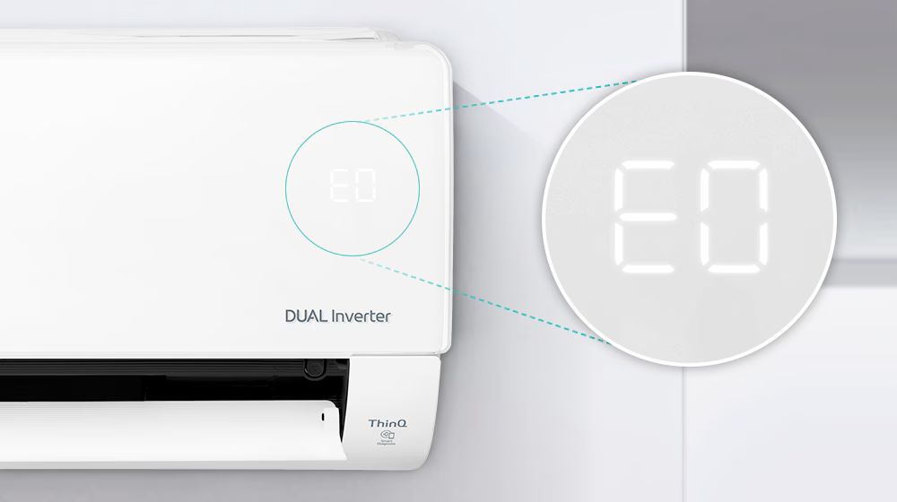 Màn hình LED sẽ hiển thị ký hiệu "EO" khi chức năng kW Manager đang sử dụng
