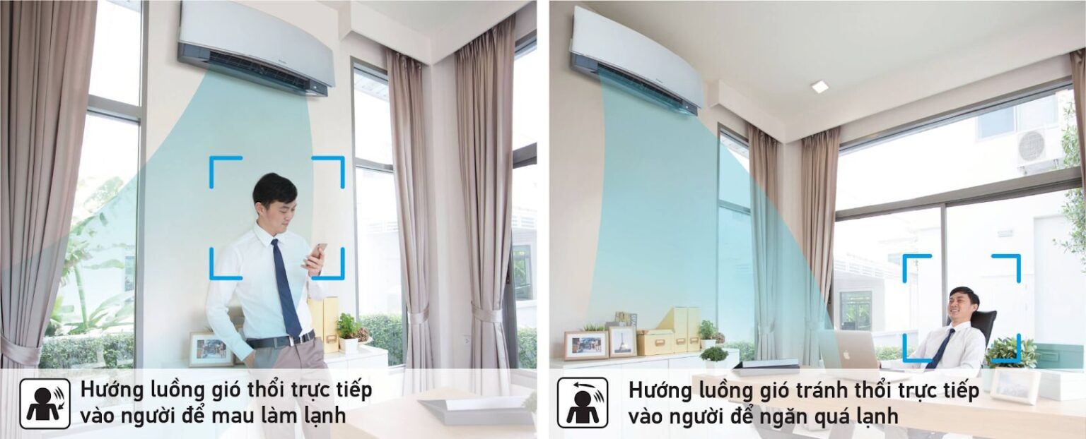Cảm biến tia hồng ngoại sẽ dò tìm chuyển động của người dùng, sau đó điều chỉnh chế độ phù hợp