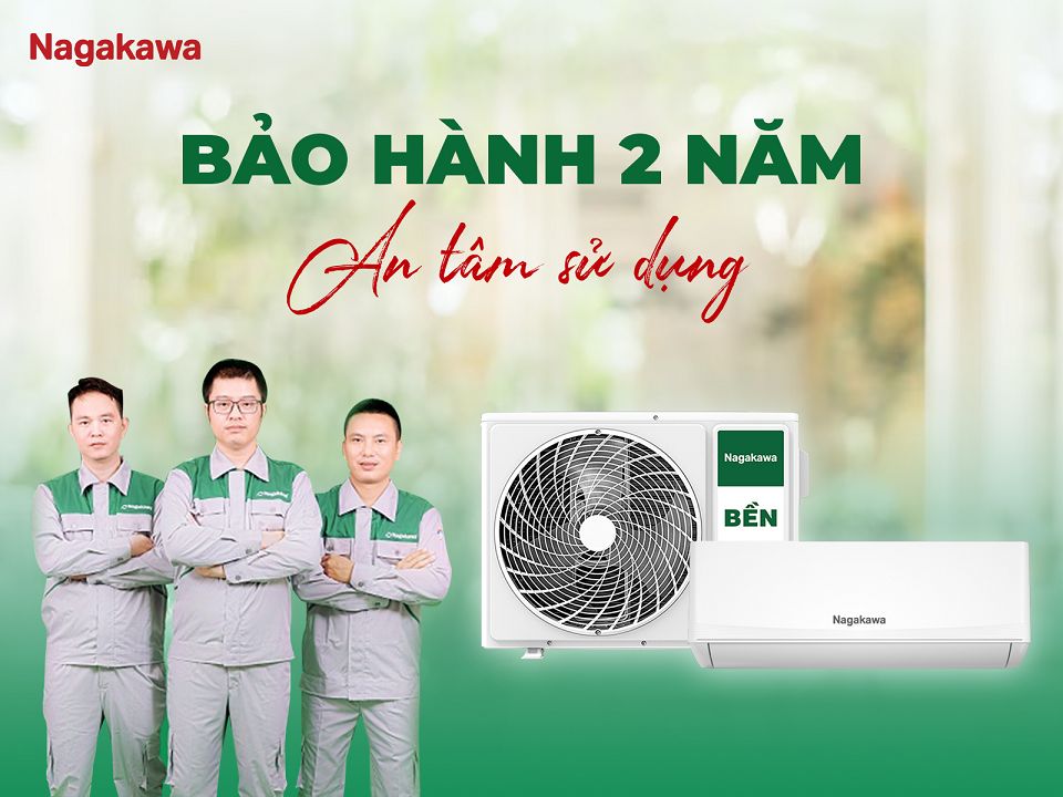 Nagakawa mang đến cho khách hàng sự an tâm với thời hạn bảo hành lên đến 2 năm