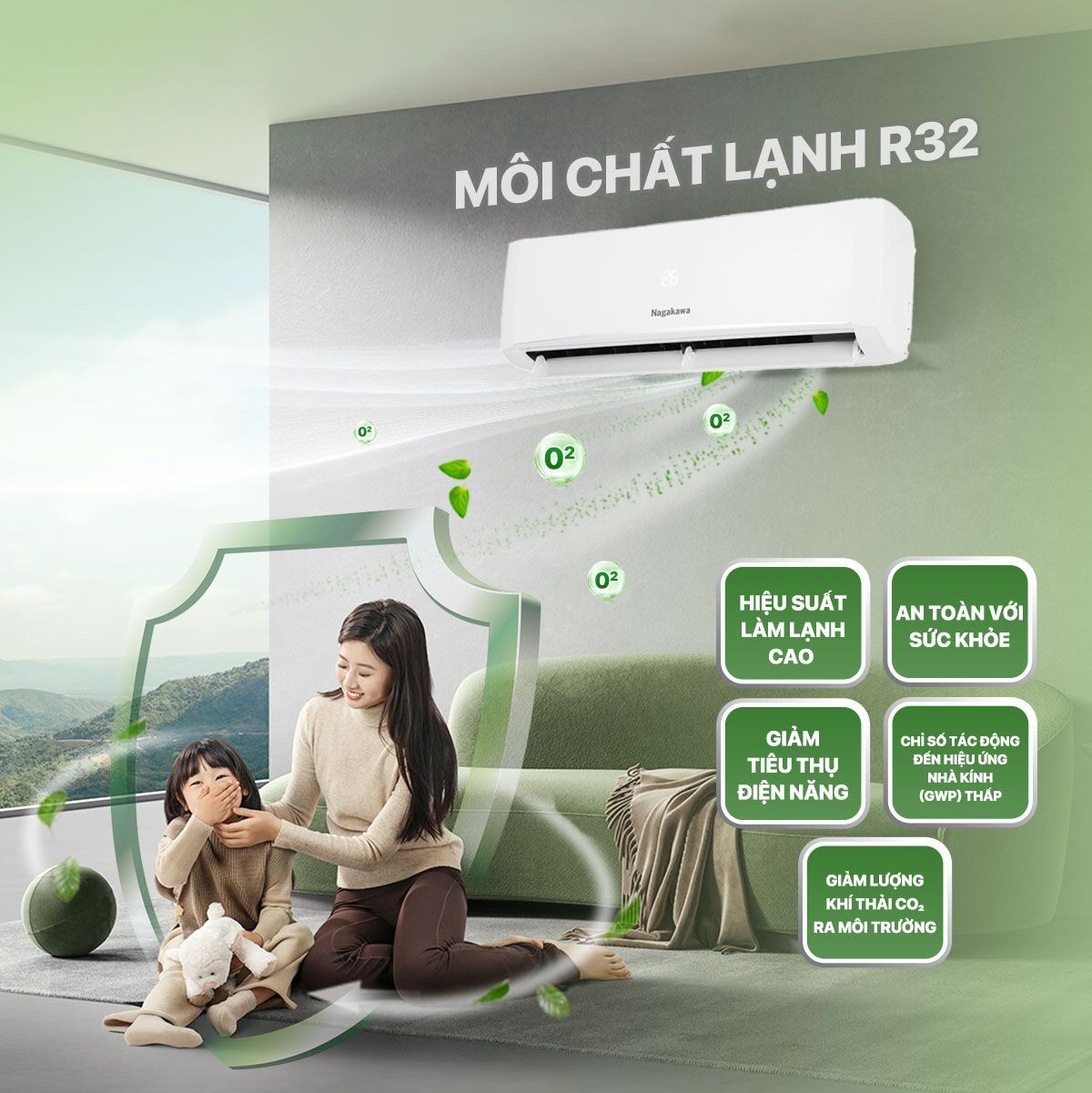 Môi chất làm lạnh gas R32 thế hệ mới 