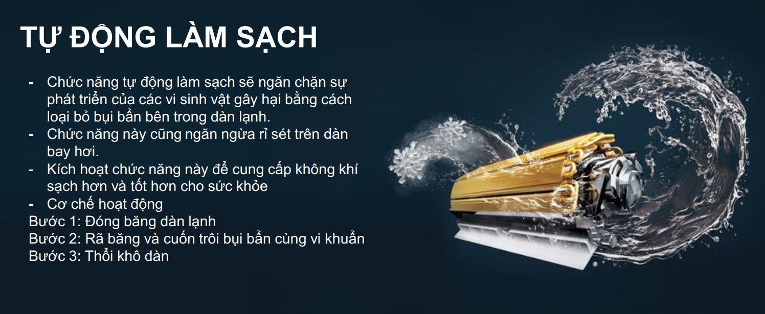 Tính năng tự động làm sạch dàn lạnh