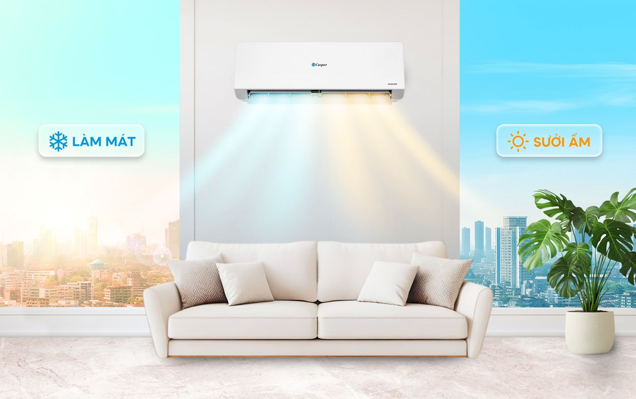 Điều hòa 2 chiều Casper có khả năng làm mát và sưởi ấm linh hoạt