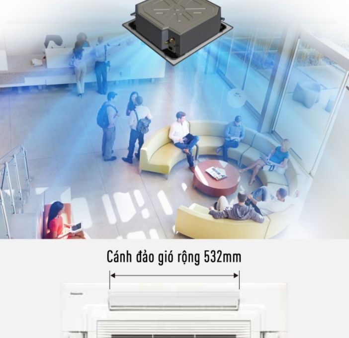 Cung cấp luồng khí lạnh mát mẻ với góc rộng hơn 