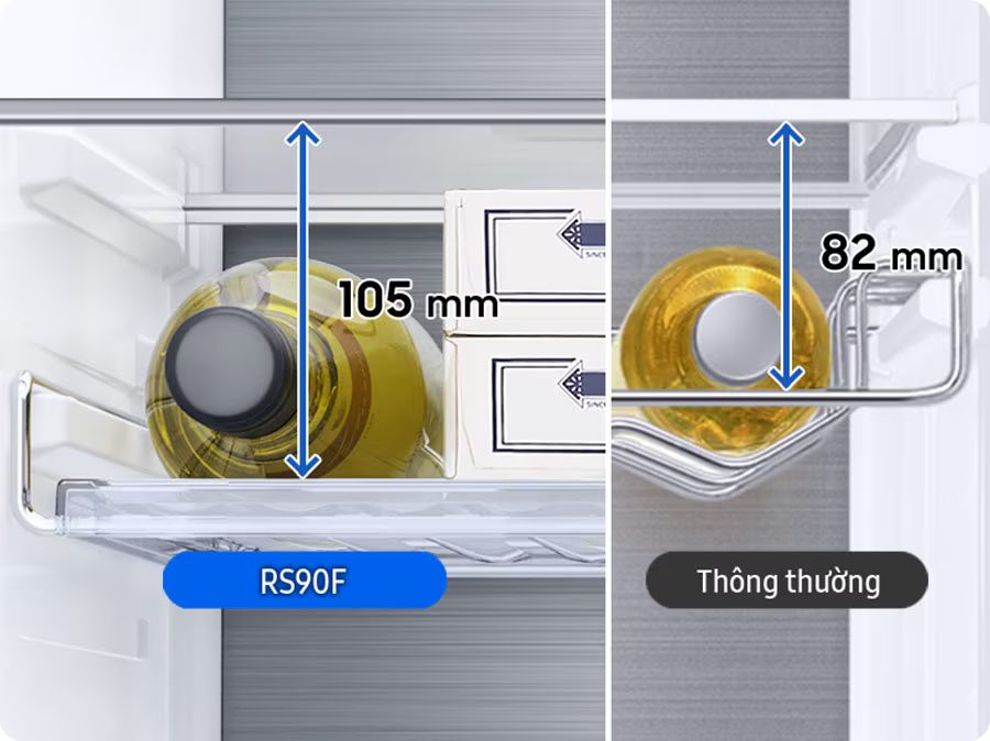 Các khay ngăn được thiết kế điều chỉnh khá linh hoạt để bạn có thể lưu trữ và bảo quản nhiều