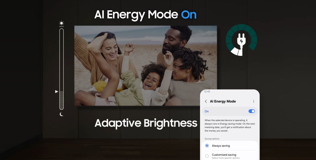 Chế độ AI Energy tự động điều chỉnh độ sáng dựa trên ánh sáng