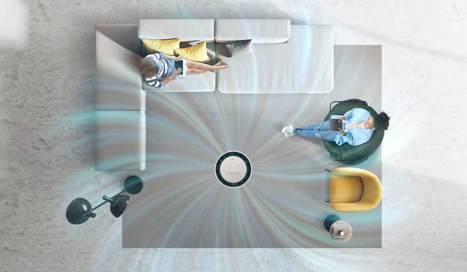 Lọc không khí 360˚ ngay với LG AS10GDBY0 PuriCare