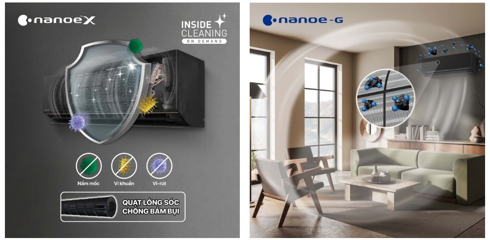 Nanoe X ức chế bụi mịn hiệu quả