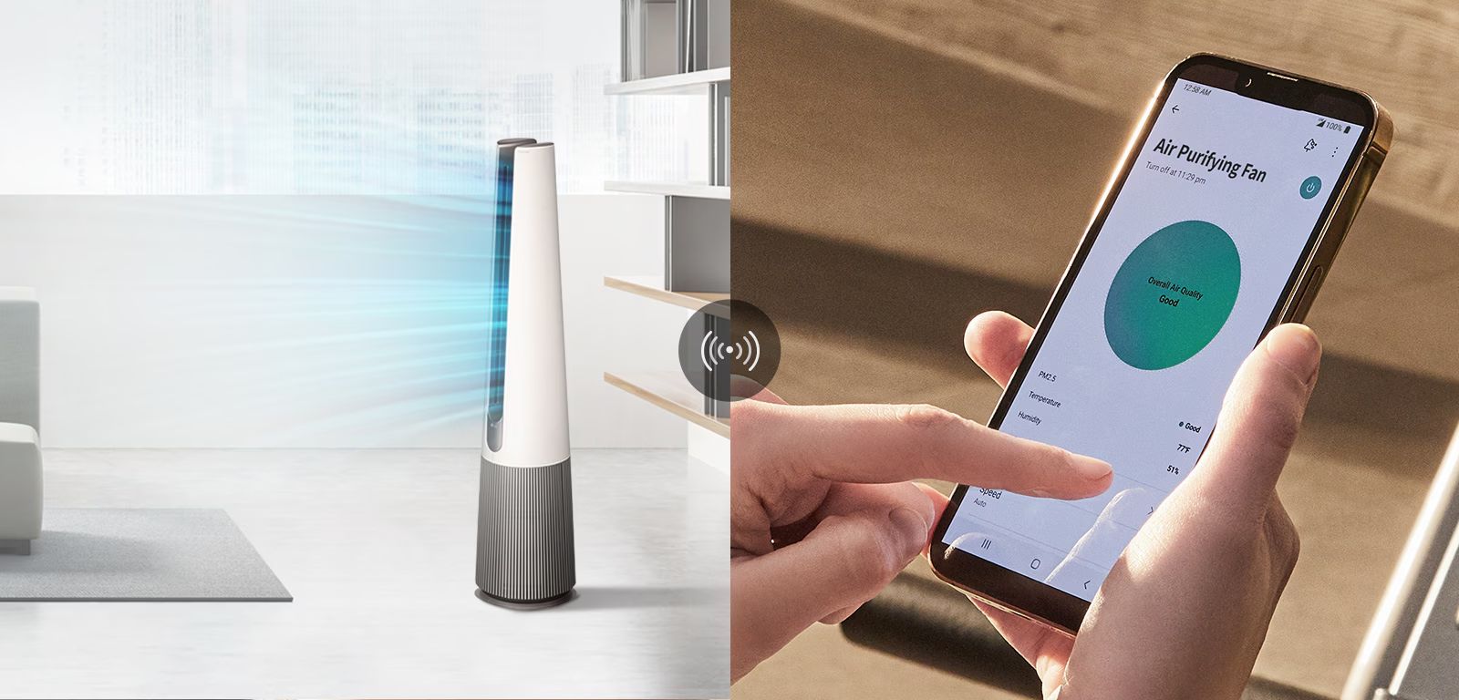 LG ThinQ™ là ứng dụng có thể kết nối wifi với điện thoại