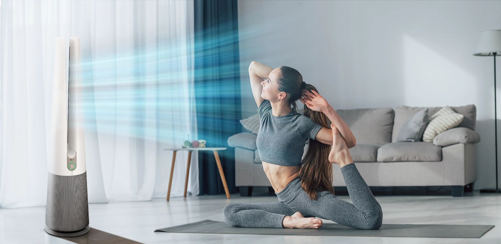 LG PuriCare™ AeroTower FS15GPCJ0 sẽ mang đến cho gia đình bạn luồng gió ấm áp và mát mẻ s