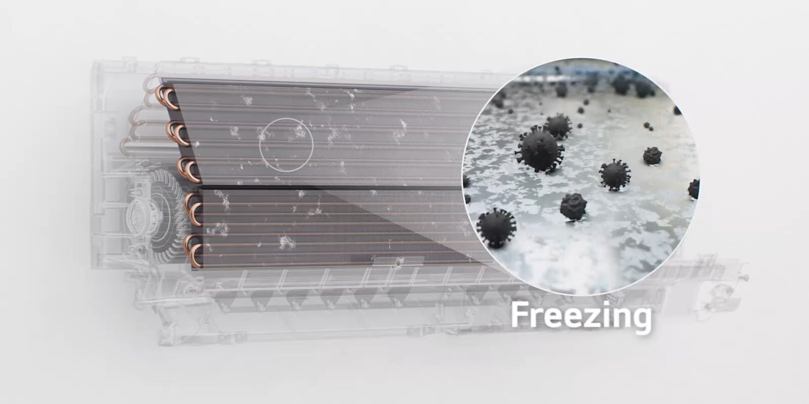 Công nghệ Freeze Cleaning có khả năng duy trì sự sạch bên trong điều hòa 