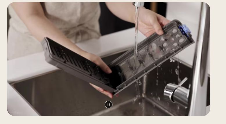 Bộ lọc xơ vải lớn có thể tháo ra để vệ sinh 