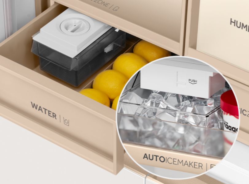 Khay chứa đá có thể tháo rời để làm sạch được thuận tiện hơn