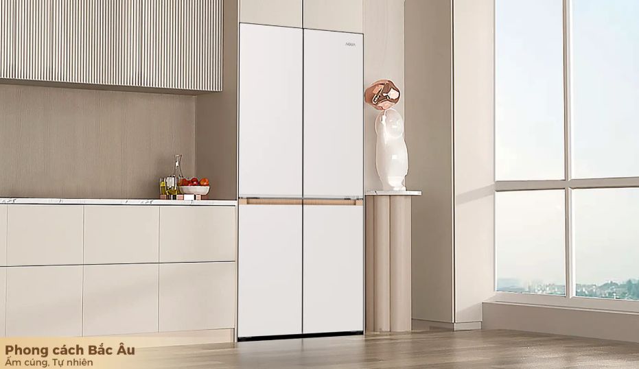 Dòng tủ lạnh 4 cánh này của Aqua mang phong cách Bắc Âu hiện đại
