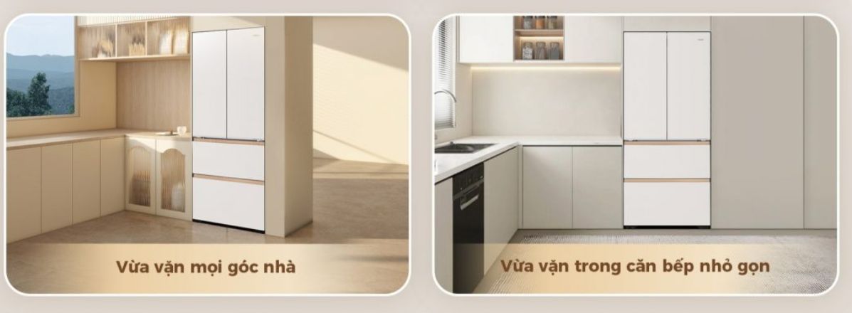 Dòng tủ lạnh 4 cánh này của Aqua mang phong cách Bắc Âu hiện đại