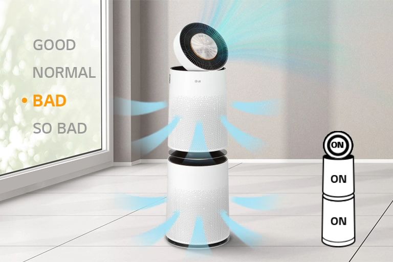 LG AS10GDWH0 được trang bị cảm biến và hiển thị với màn hình thông min