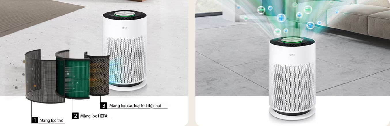 Không khí được được làm sạch và trong lành hơn với hệ thống đa màng lọc