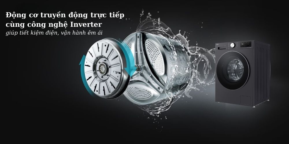 Động cơ Inverter Direct Drive có khả năng vận hành êm ái, tiết kiệm điện 