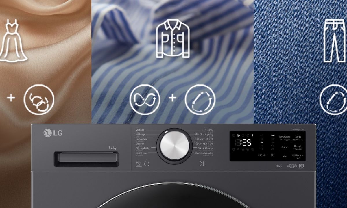Khả năng giặt giũ dễ dàng với AI Wash hỗ trợ bởi AI DD