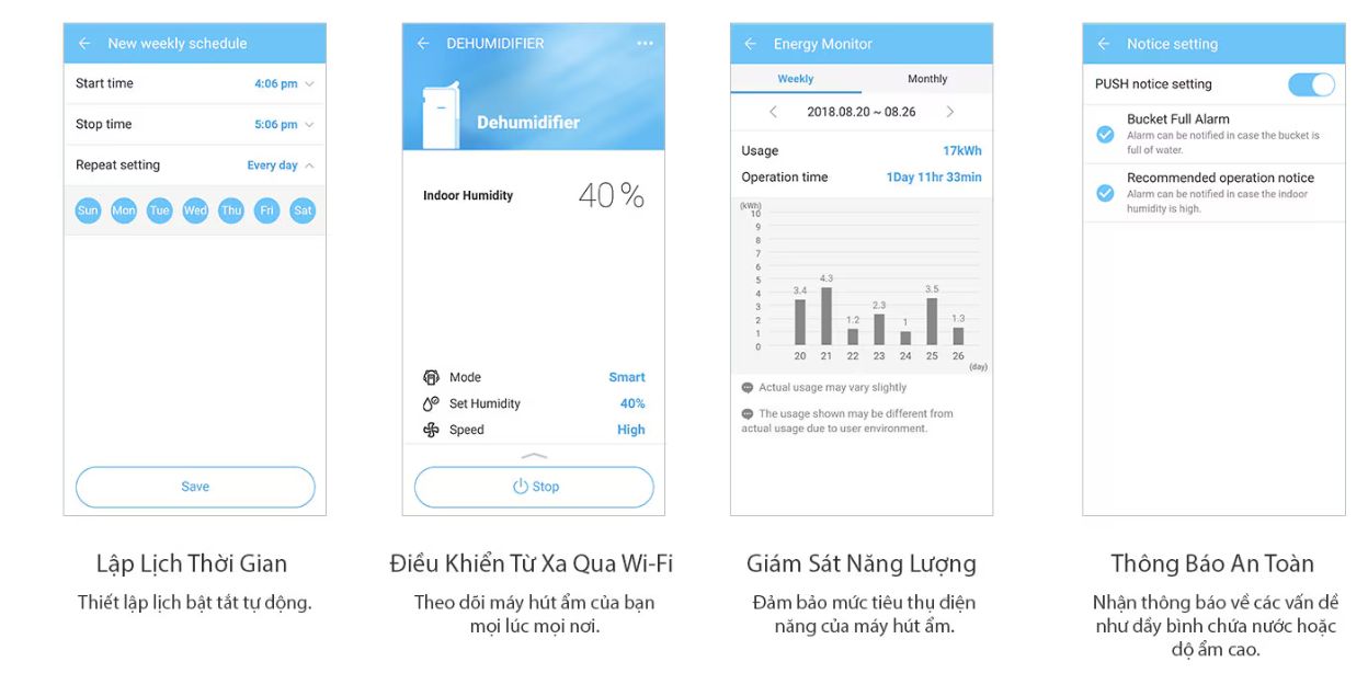 Ứng dụng LG ThinQ™ giúp dễ dàng theo dõi và điều khiển