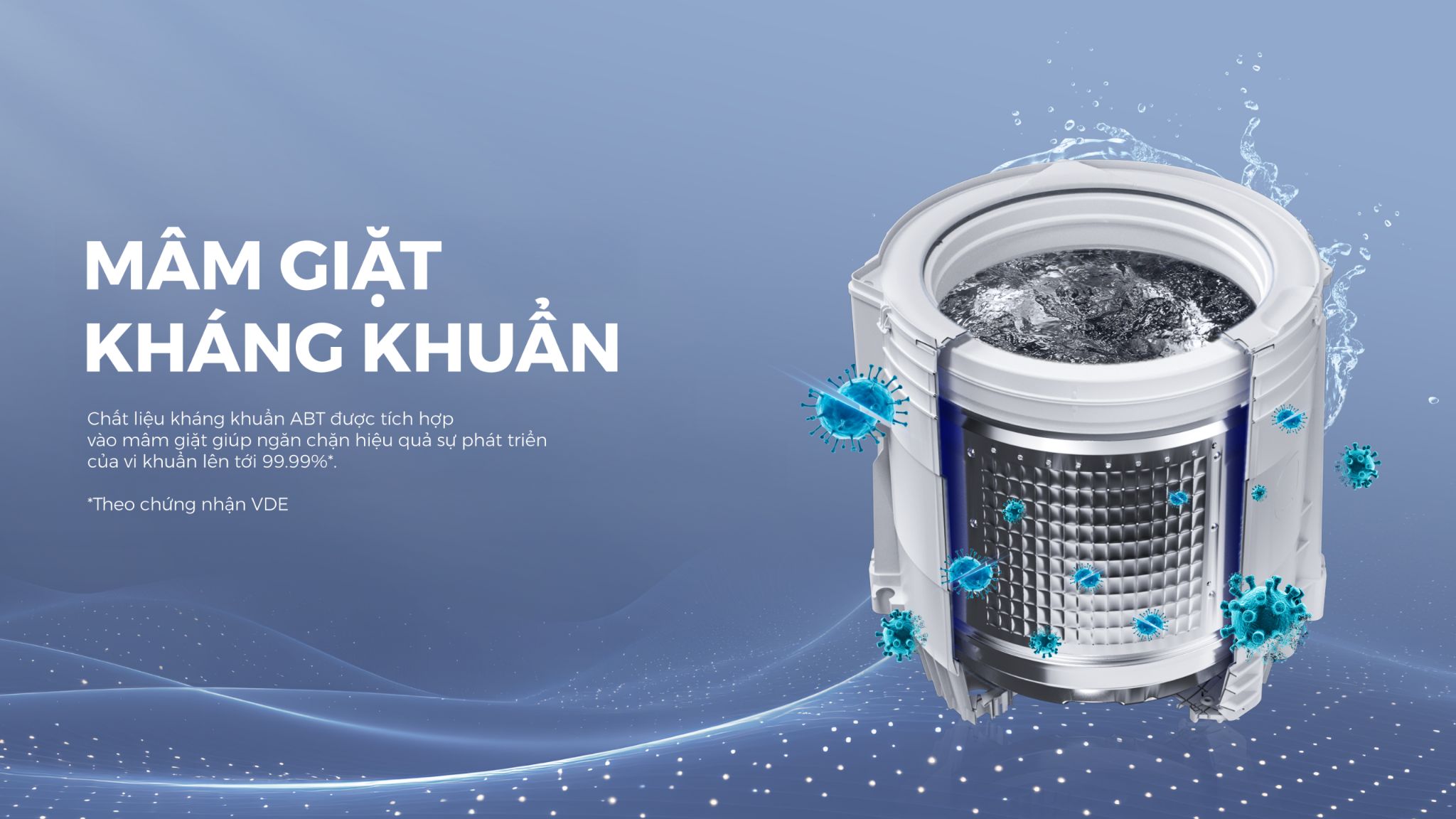 Mâm giặt sử dụng chất liệu ABT kháng khuẩn