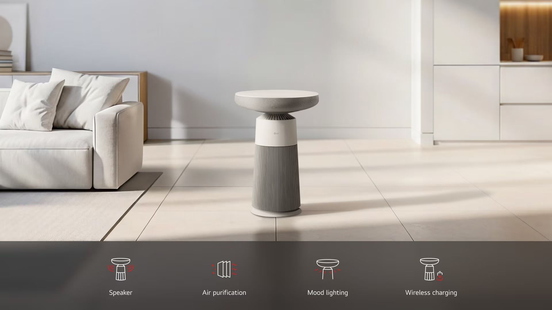 LG AS20GSHU0 PuriCare™ Aerospeaker là dòng lọc khí với 4 tính năng trong 1 thiết bị