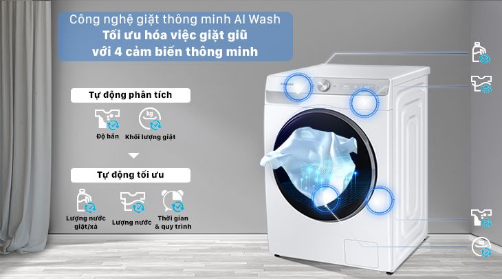 AI Wash sử dụng cảm biến thông minh 